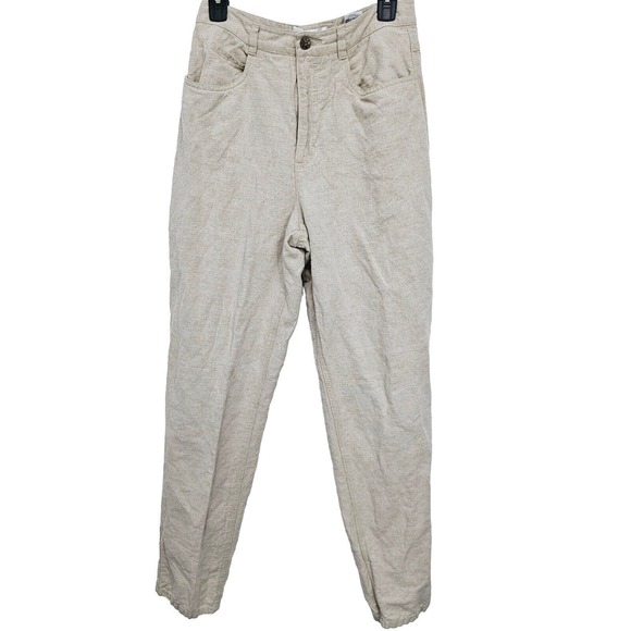 Talbots Other - Vintage Talbots Beige Irish Linen Cotton Pants Women's 10 Casual Trouser Classic